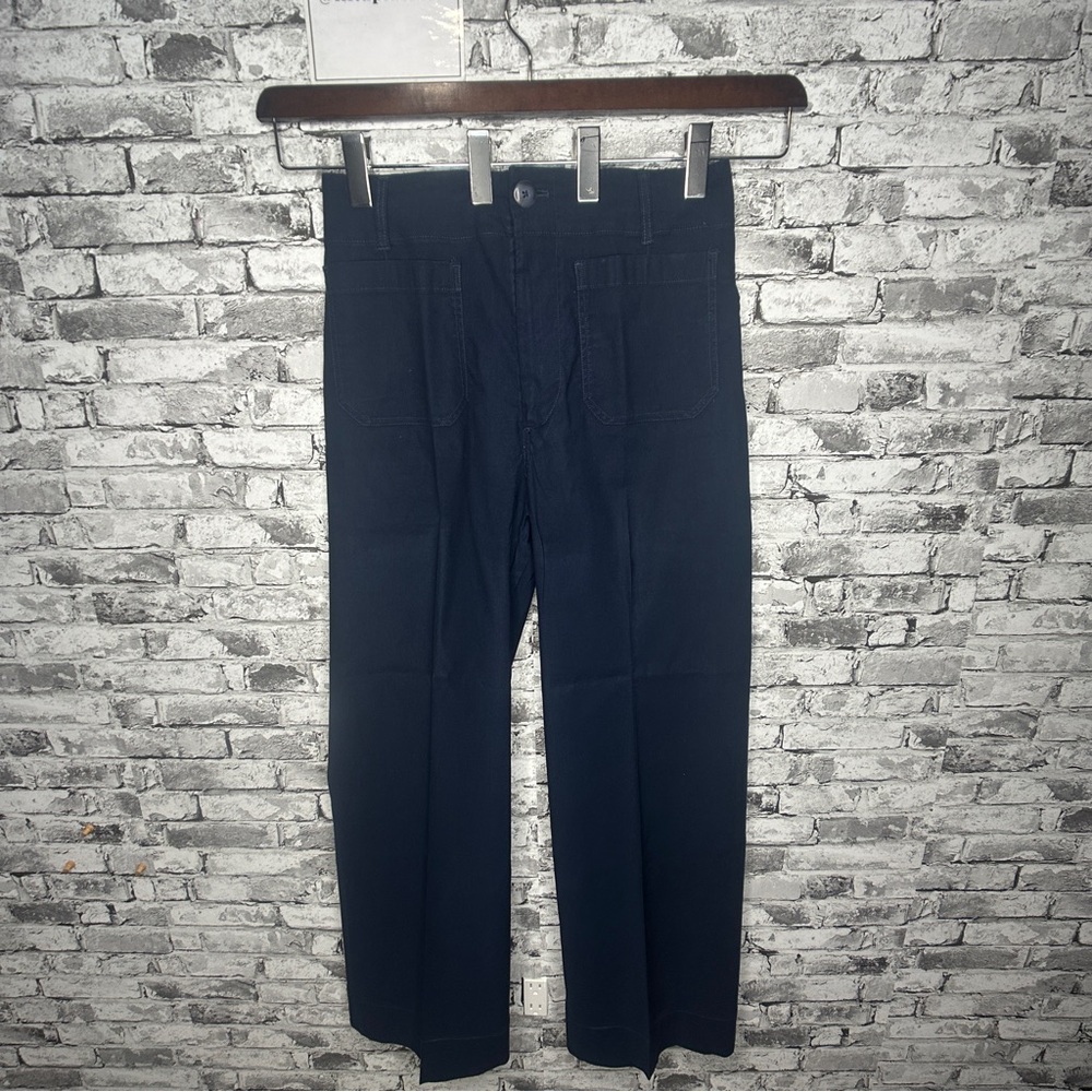 EUC Maeve by Anthropologie “The Colette” Navy Blue Straight-Leg Pants Sz 30 T